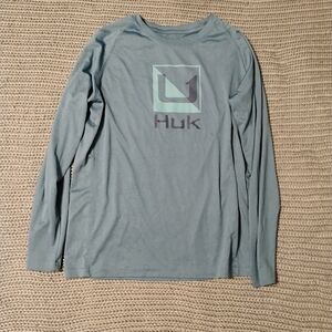 🚨5 For $25🚨 Huk Boys XL Blue Long Sleeve Fishing And Outdoor Tee Shirt